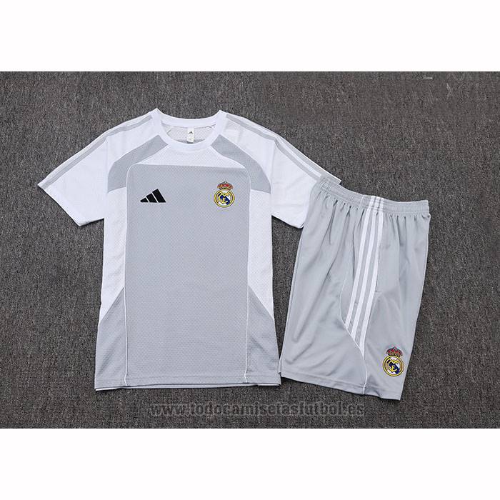 Chandal del Real Madrid Manga Corta 2025-2026 Gris - Pantalon Corto